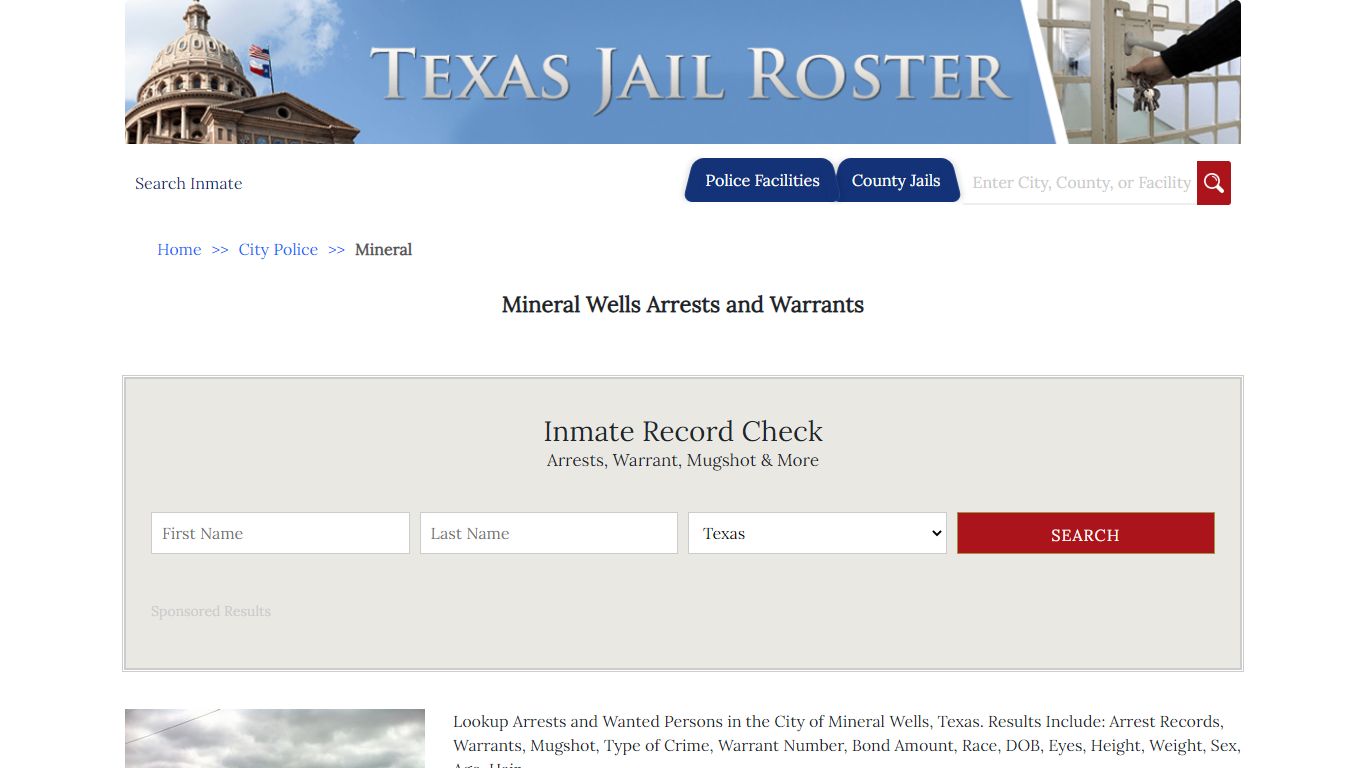 Mineral Wells Arrests and Warrants | Jail Roster Search