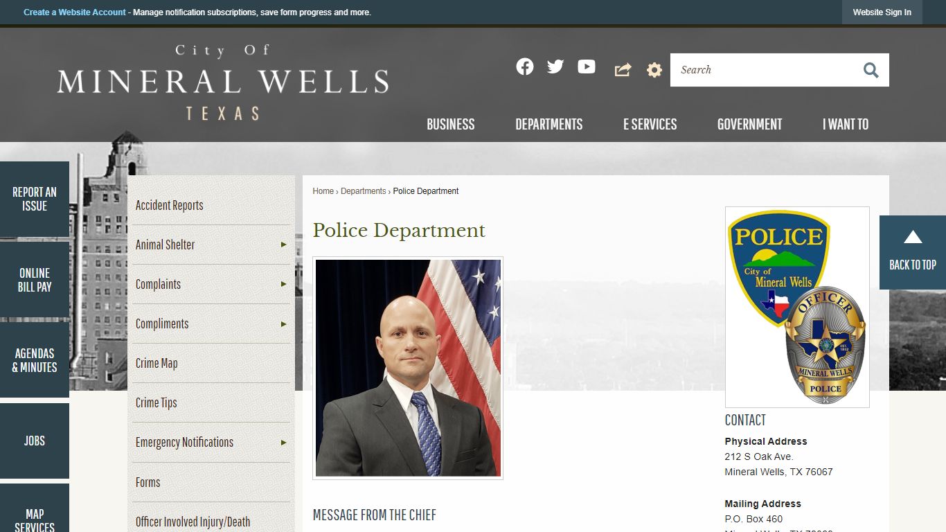 Police Department | City of Mineral Wells, TX - Official Website